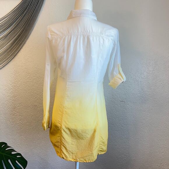 Mollo Rello Cotton Silk Blend Lightweight Button Up Yellow Women's Sz S European - Picture 11 of 11